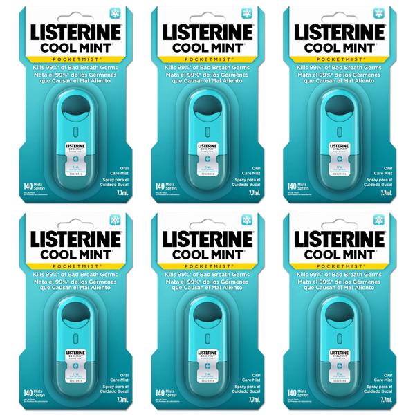 Imagem de Mista de higiene bucal Listerine Cool Mint Pocketmist 7,7 mL x6