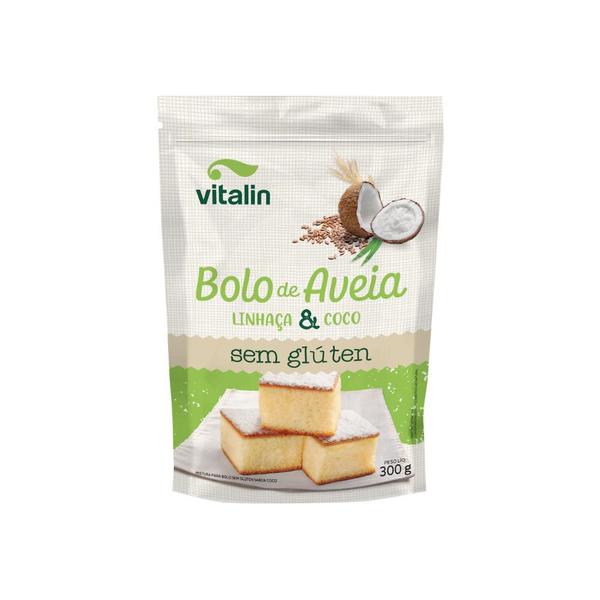 Mistura Bolo Aveia, Linhaça e Coco Vitalin 300g Imagem de Mistura Bolo Aveia, Linhaça e Coco Vitalin 300g