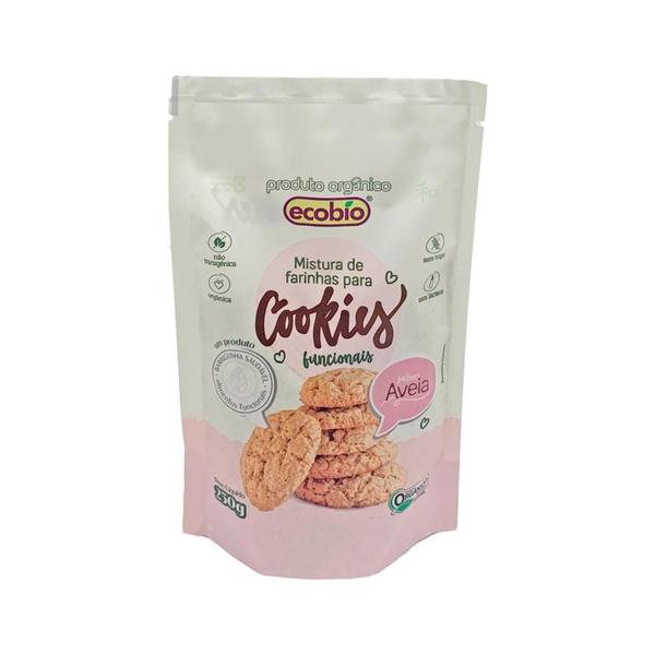 Mistura Orgânica Para Cookies Sabor Aveia 250G - Ecobio Imagem de Mistura Orgânica Para Cookies Sabor Aveia 250G - Ecobio