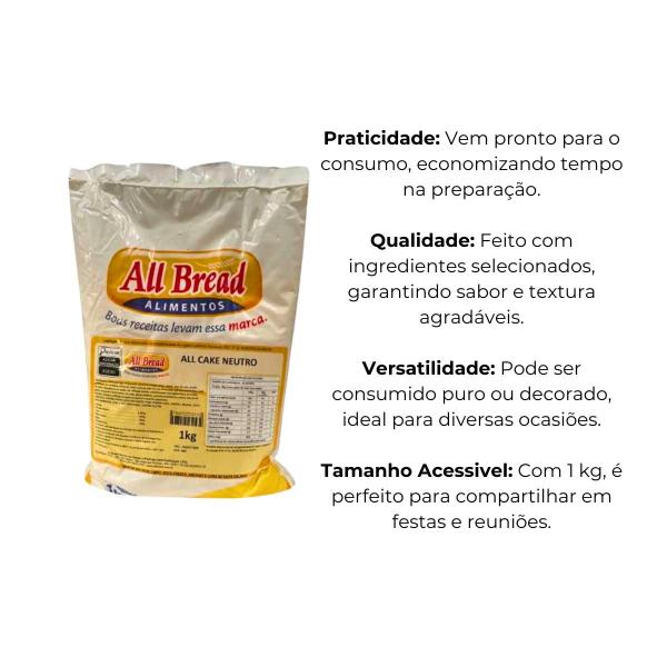 Imagem de Mistura P/ Bolo Cake De Neutro All Bread C/ 1 Kg