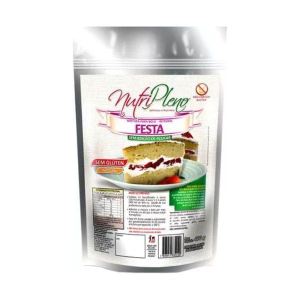 Mistura para bolo de festa sem adição de açúcar nutripleno 400g Imagem de Mistura para bolo de festa sem adição de açúcar nutripleno 400g