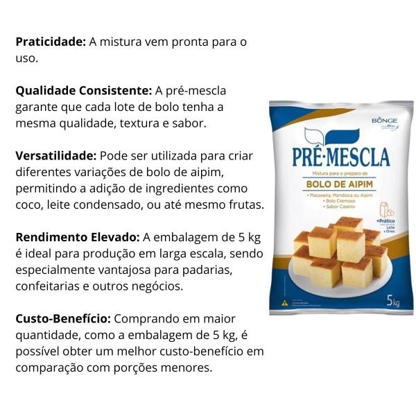 Imagem de Mistura Para Bolo Pré Mescla Aipim 5 Kg