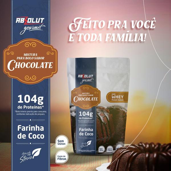 Mistura para bolo proteico e sem glúten chocolate - Absolut Nutrition Imagem de Mistura para bolo proteico e sem glúten chocolate - Absolut Nutrition