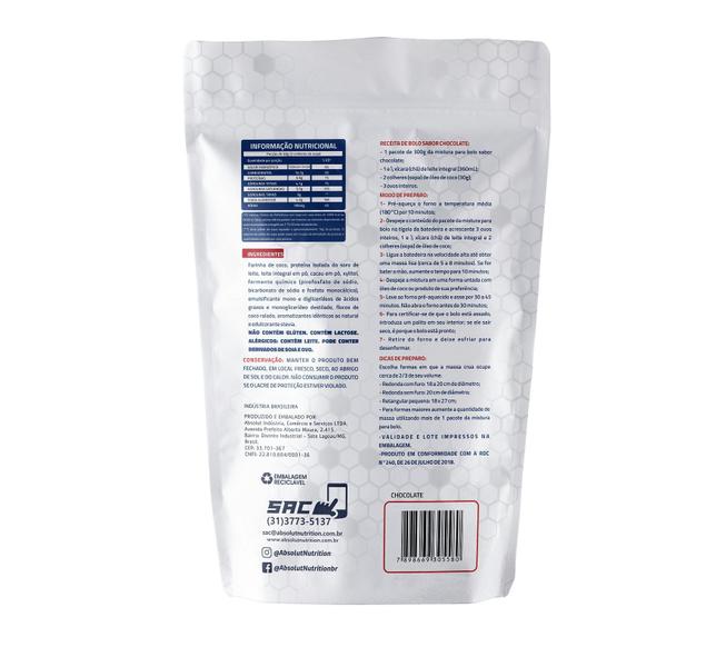 Mistura para bolo proteico e sem glúten chocolate - Absolut Nutrition Imagem de Mistura para bolo proteico e sem glúten chocolate - Absolut Nutrition