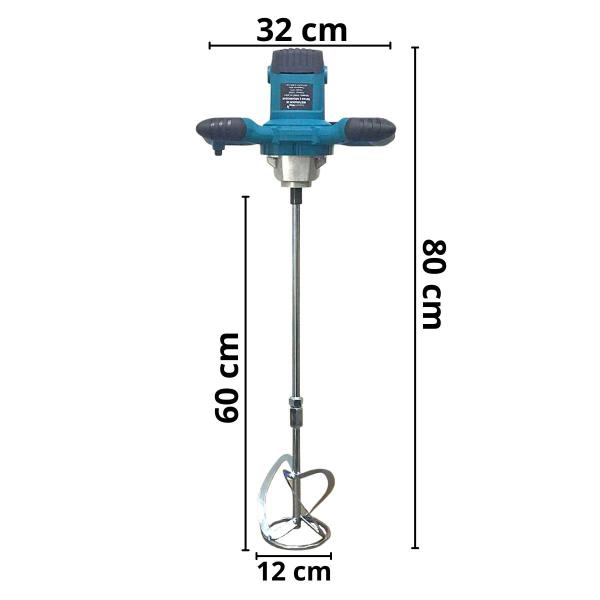 Imagem de Misturador Batedor de Tinta Argamassa Gesso Textura Elétrico 1300W 110V Importway Iwmta130001 127V