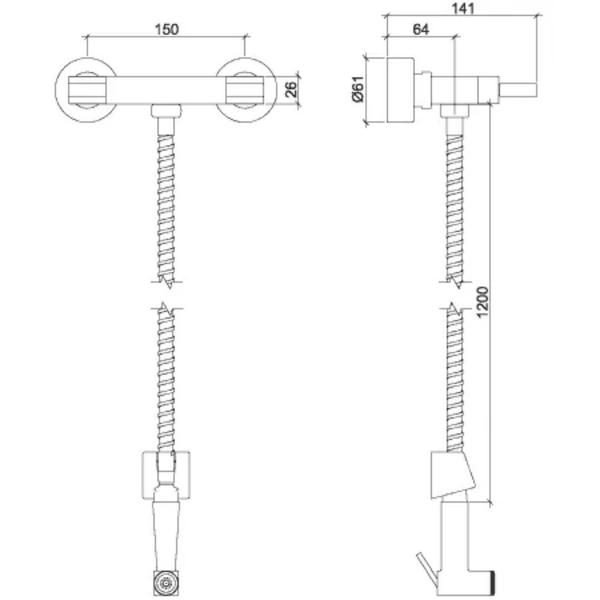 Imagem de Misturador Com Ducha Higiênica 1,20m Metal Luxo