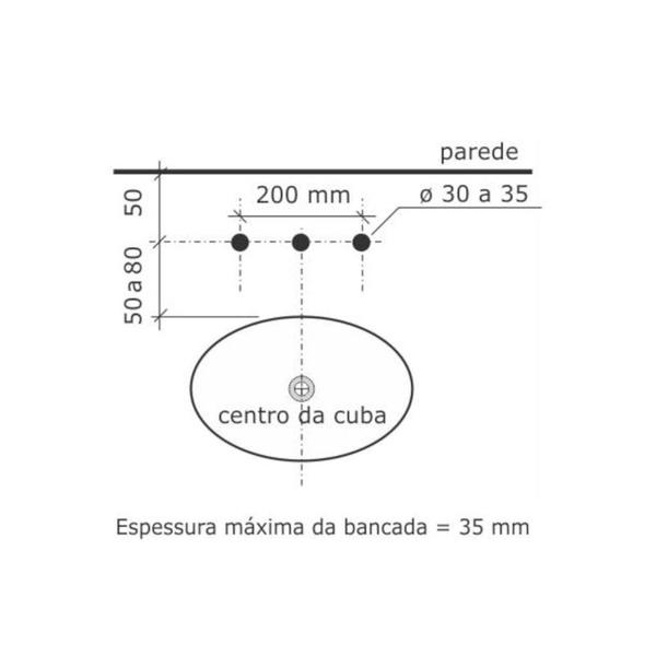 Imagem de Misturador Cozinha Mesa Petra 1256-PET-CRP Fabrimar - Tigre Metais