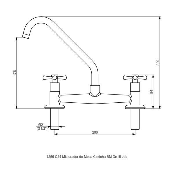 Imagem de Misturador De Cozinha Mesa - Job - 1256