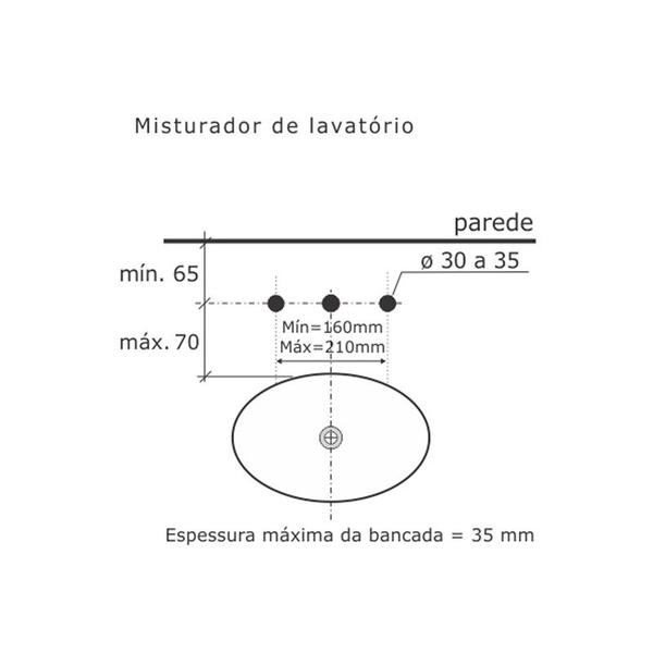 Imagem de Misturador de Lavatório Mesa Digital Line 1875 Fabrimar - Tigre Metais
