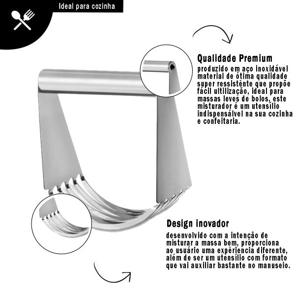 Imagem de Misturador de Massas Aço Inoxidável Massas Leves de Bolos Pães Manual Fatiador Utensílio de Cozinha