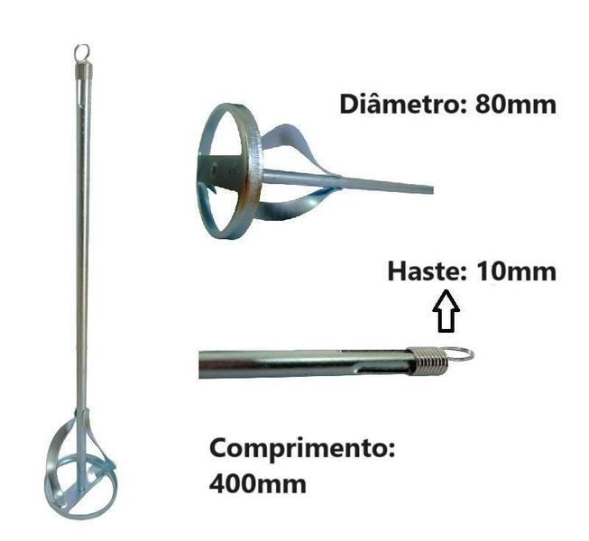 Imagem de Misturador De Tinta E Argamassa Batedor 80X400Mm Sds Plus