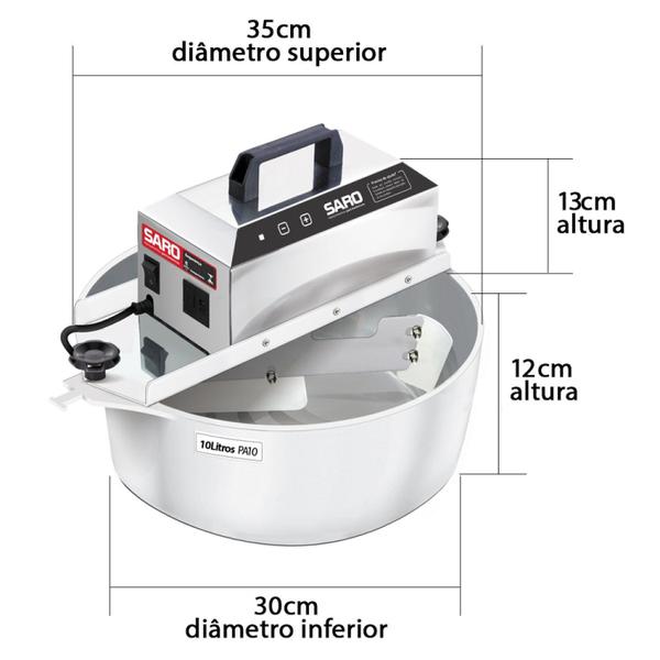 Imagem de Misturador Elétrico 10 litros Bivolt 50/60 HZ PA10 Saro Inox