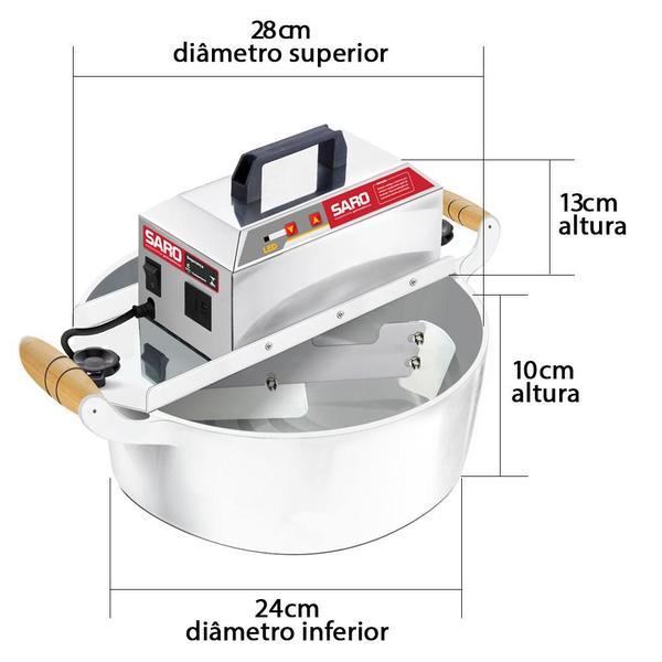 Misturador Elétrico 4 Litros Bivolt com Suporte Vira Panela Saro Imagem de Misturador Elétrico 4 Litros Bivolt com Suporte Vira Panela Saro