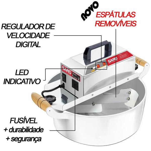 Misturador Elétrico 4 Litros Bivolt com Suporte Vira Panela Saro Imagem de Misturador Elétrico 4 Litros Bivolt com Suporte Vira Panela Saro