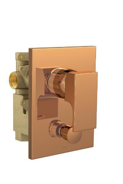 Misturador Monocomando 4 vias de Chuveiro com Desviador para Banheira Unic Red Gold - DECA METAIS Imagem de Misturador Monocomando 4 vias de Chuveiro com Desviador para Banheira Unic Red Gold