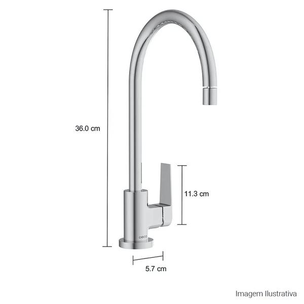 Misturador monocomando cozinha mesa bica movel level - cromado 2271c26 - Deca Imagem de Misturador monocomando cozinha mesa bica movel level - cromado 2271c26