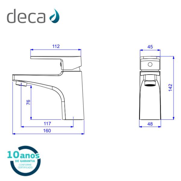 Misturador Monocomando de Mesa Bica Baixa Level Cromado Deca Imagem de Misturador Monocomando de Mesa Bica Baixa Level Cromado Deca