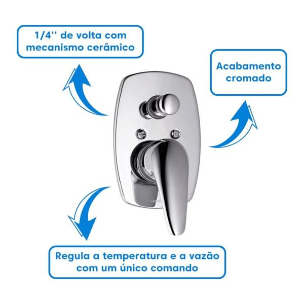 Imagem de Misturador Monocomando para Chuveiro com Desviador Civic 2994