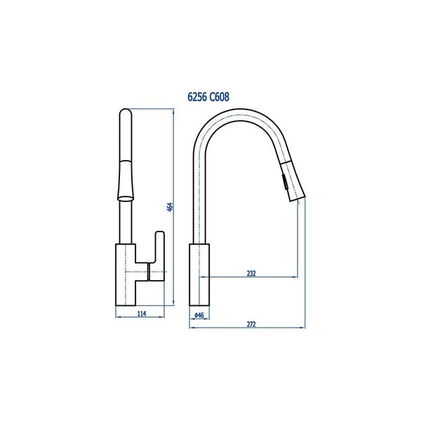 Imagem de Misturador monocomando para cozinha fani kitchen cromado 6256 c608