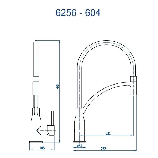 Imagem de Misturador Monocomando Preto Fosco Mendoza 6256 BK604 Fani