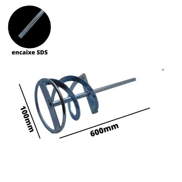Imagem de Misturador P Furadeira Argamassa Gesso/tinta/textura 10x60