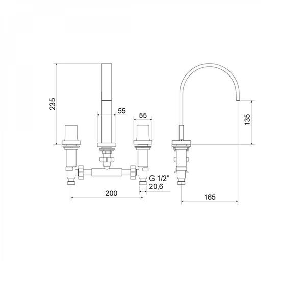 Imagem de Misturador para Banheiro de Mesa 1878 Axiom Slim Matte Meber