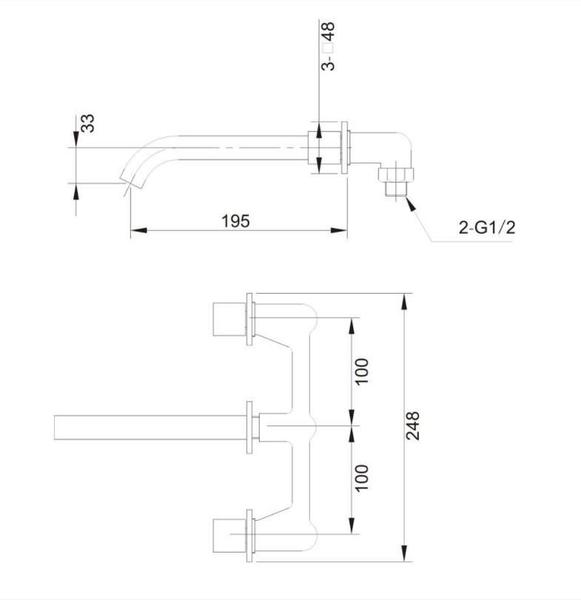 Misturador Para Lavatorio De Parede - Berlim Wj-1025-157A - Jiwi Imagem de Misturador Para Lavatorio De Parede - Berlim Wj-1025-157A