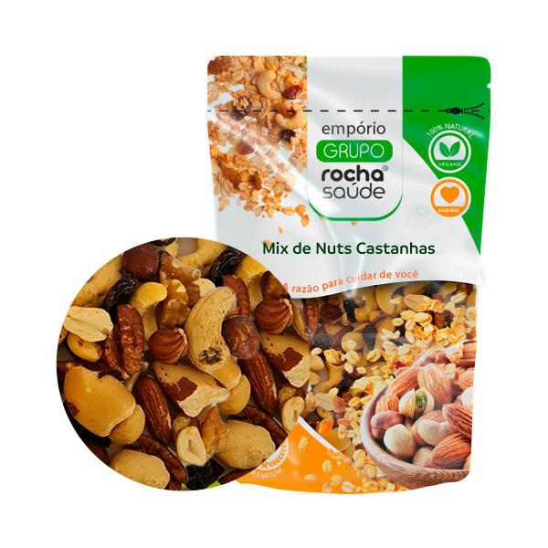 Mix de Castanhas Nuts Premium 100% Natural Alta Qualidade 100g - Grupo Rocha Saúde Imagem de Mix de Castanhas Nuts Premium 100% Natural Alta Qualidade 100g
