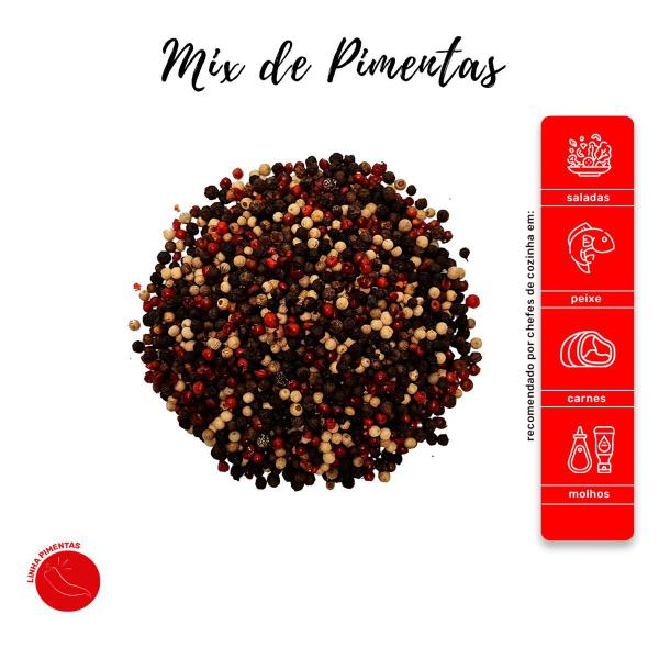 Mix de Pimentas Em Grãos Alta Qualidade Premium Pote Com Dosador 50g - Natural do Povo Imagem de Mix de Pimentas Em Grãos Alta Qualidade Premium Pote Com Dosador 50g