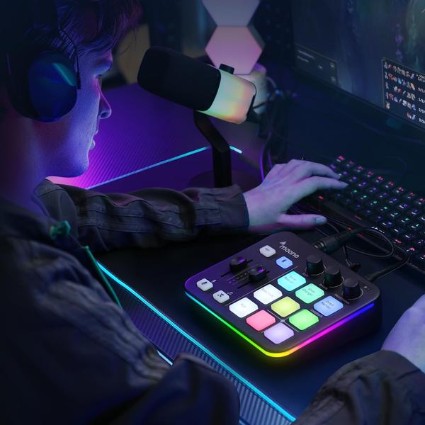 Imagem de Mixer de áudio para jogos MAONO MaonoCaster G1 NEO com Bluetooth RGB