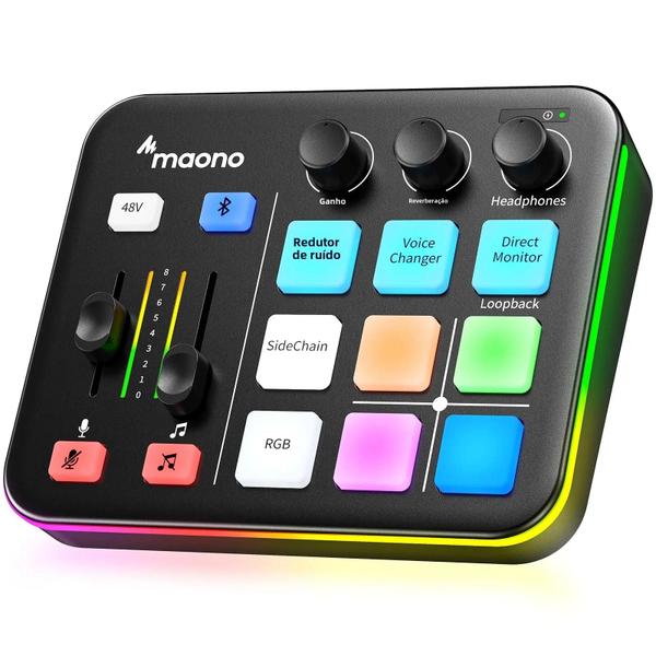 Imagem de Mixer De Áudio Para Jogos RGB MAONO G1 NEO XLR Interface De Microfone Efeitos De Som Personalizados