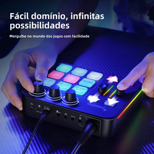 Imagem de Mixer De Áudio Para Jogos RGB MAONO G1 NEO XLR Interface De Microfone Efeitos De Som Personalizados