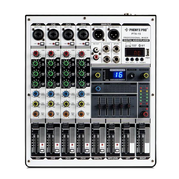 Imagem de Mixer de áudio Phenyx Pro PTX-15 com interface USB 4-Ch