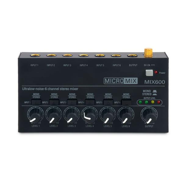 Imagem de Mixer Linha Estéreo De 6 Canais, Saídas/entradas Ts/trs 1/4