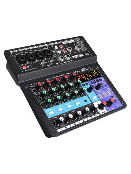 Imagem de Mixer Mesa De Som 6 Canais Áudio Usb Smart Profissional A6 Conjunto Interface Externa