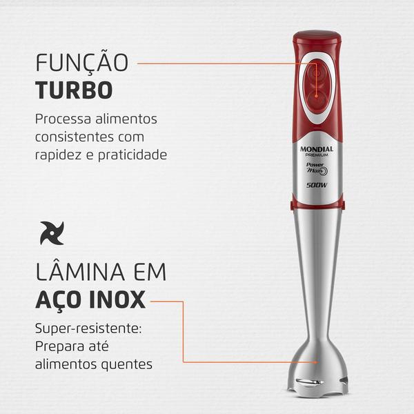 Imagem de Mixer Mondial Premium M-10 500w Vermelho com Inox