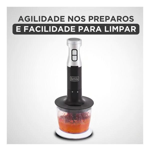 Imagem de Mixer Portátil Black+Decker MK600 Mini Processador Vertical 3 em 1 com Design em Inox 127V