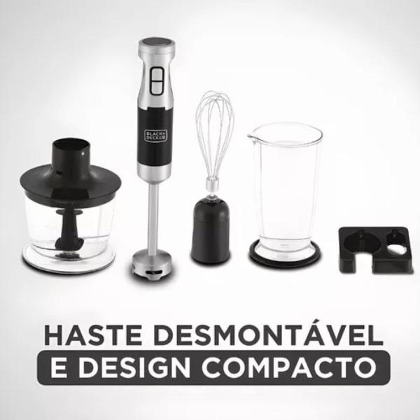 Imagem de Mixer Portátil Black+decker Mk600 Mini Processador Vertical 3 Em 1 Com Design Em Inox 127v