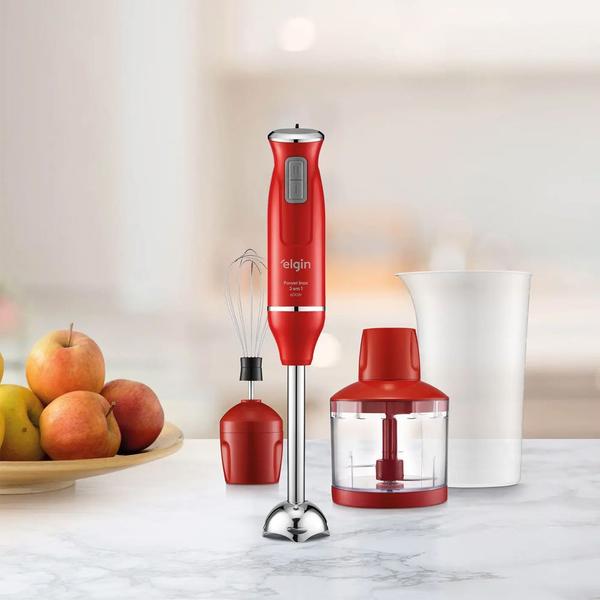 Imagem de Mixer Power Inox 600w 3 em 1 Vermelho Elgin