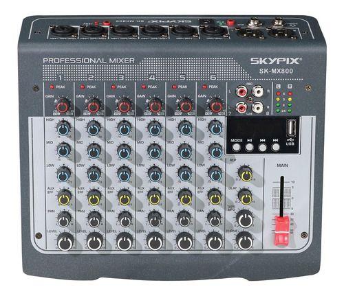 Imagem de Mixer Som 8 Canais Bluetooth Usb Display Phantom Eq Ajustes