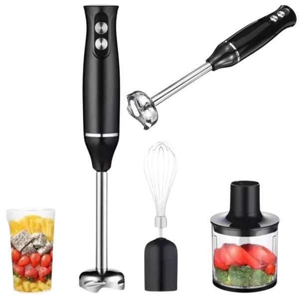 Imagem de Mixer Vertical Moedor Alimento Batedor Misturador Elétrico 4 Em 1 Cor Preto 220v