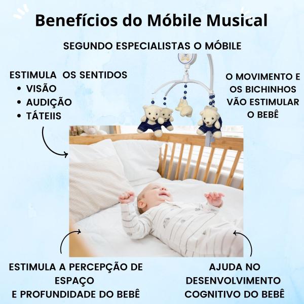 Imagem de Móbile Berço Bebê Musical Giratório Animais Floresta Verde