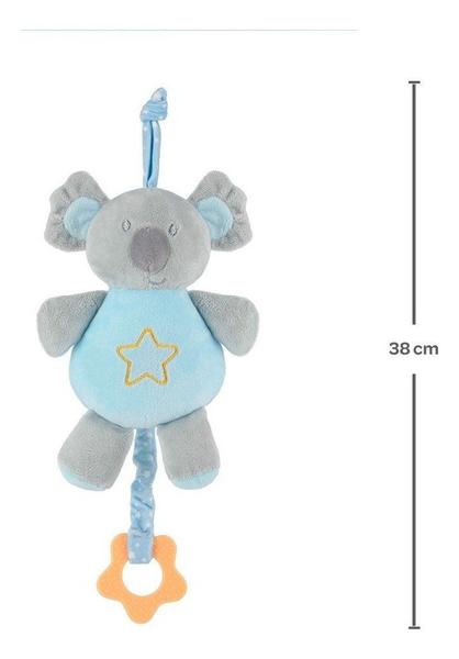 Imagem de Móbile de Pelúcia Bebê Infantil Coala Musical com Corda Azul +4m - Buba