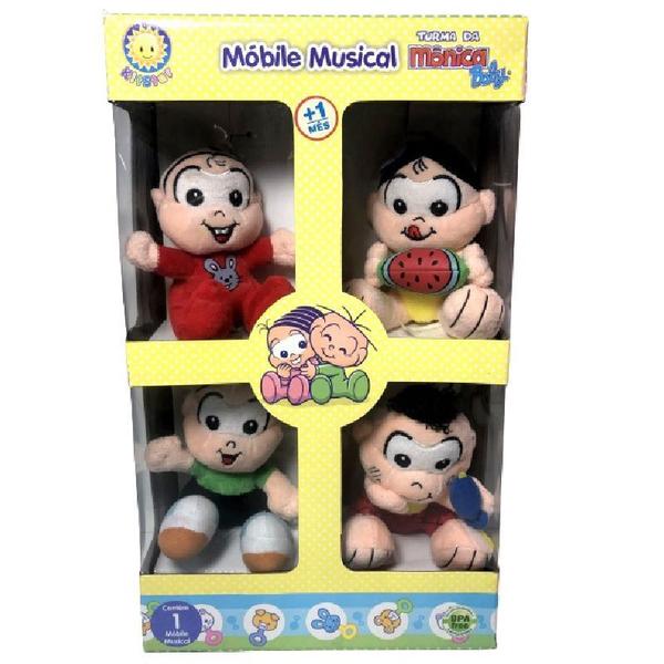 Imagem de Móbile Giratório Musical De Pelúcia Turma Da Mônica Baby Azul Menino Personagens - Kitstar