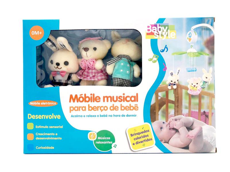 Imagem de Mobile Musical Eletronico Giratório Berço Bebê Pelúcia