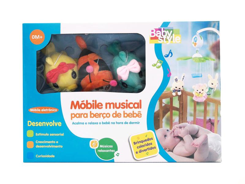 Mobile Musical Eletronico Giratório Pelúcia Bebê Berço - Tapuzim Imagem de Mobile Musical Eletronico Giratório Pelúcia Bebê Berço