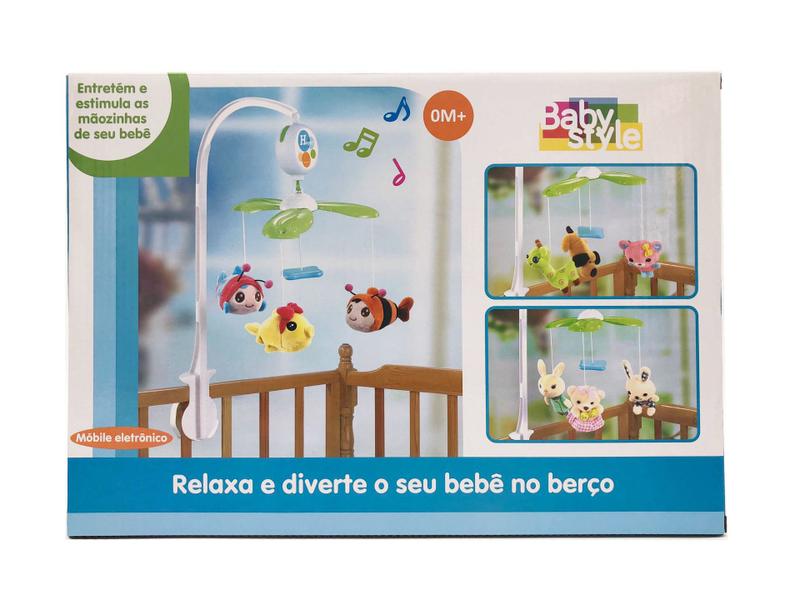 Mobile Musical Eletronico Giratório Pelúcia Bebê Berço - Tapuzim Imagem de Mobile Musical Eletronico Giratório Pelúcia Bebê Berço