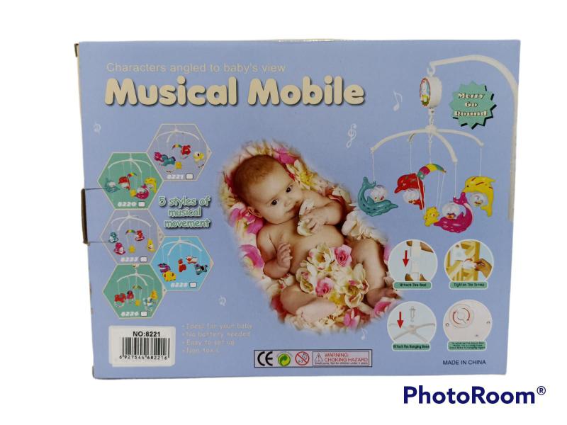 Imagem de Móbile Musical Giratório Brinquedo Para Berço Bebê Peixe