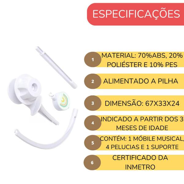 Imagem de Móbile Para Berço Bebê Musical Canção De Ninar Buba Selvinha