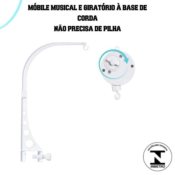 Imagem de Mobile Para Berço De Bebe Musical Giratório Safari Marinho